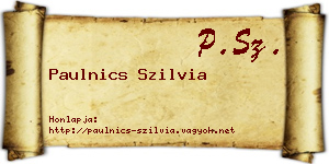 Paulnics Szilvia névjegykártya